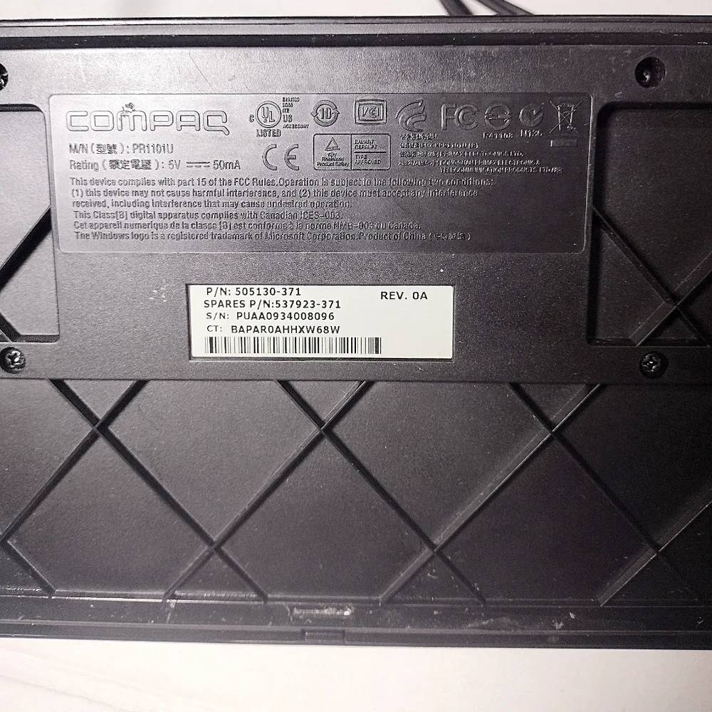 Compaq HP PRU1101U Wired Keyboard